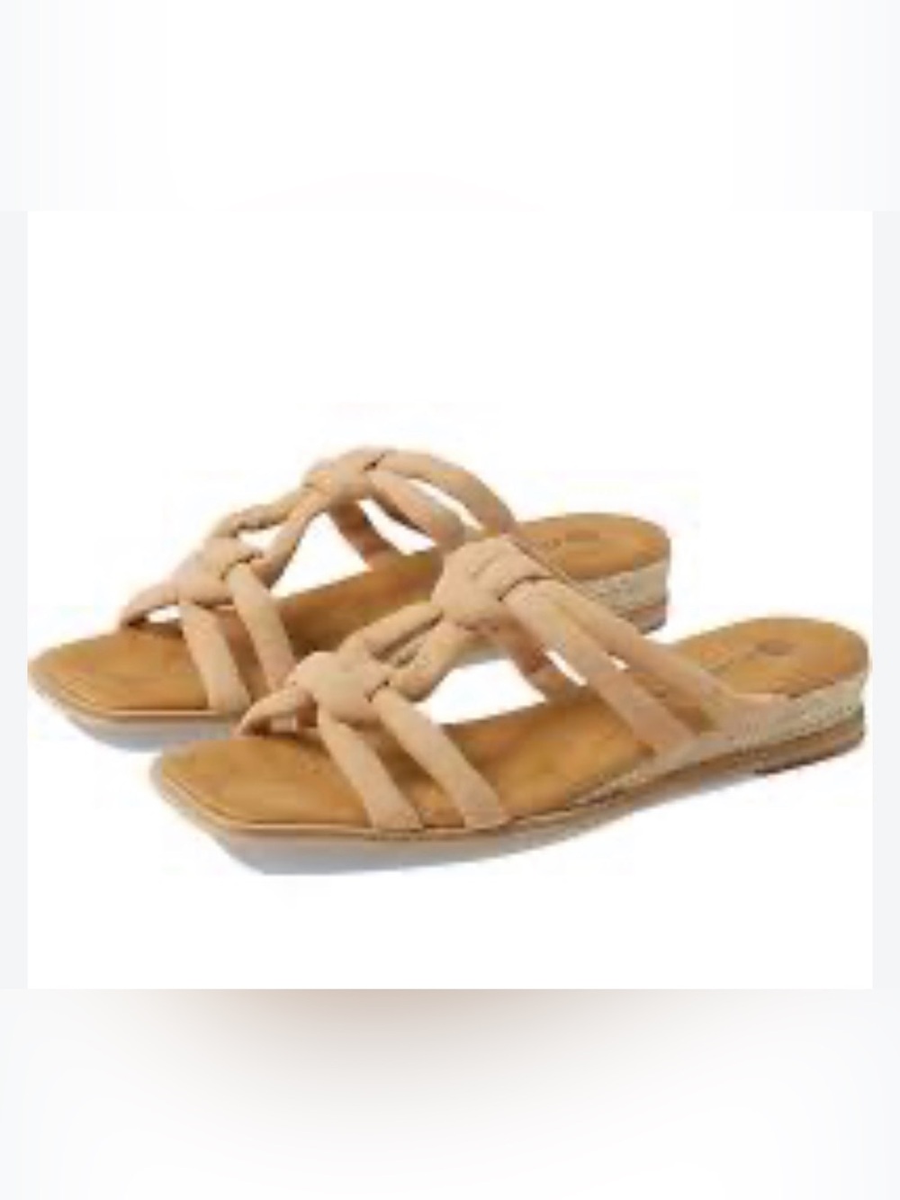 Eric Michael Braided Hope Slide Sandals in Beige size 7